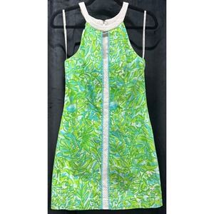 Lilly Pulitzer Pearl Shift Dress in the Fresh Citrus Green Parrot print size 0